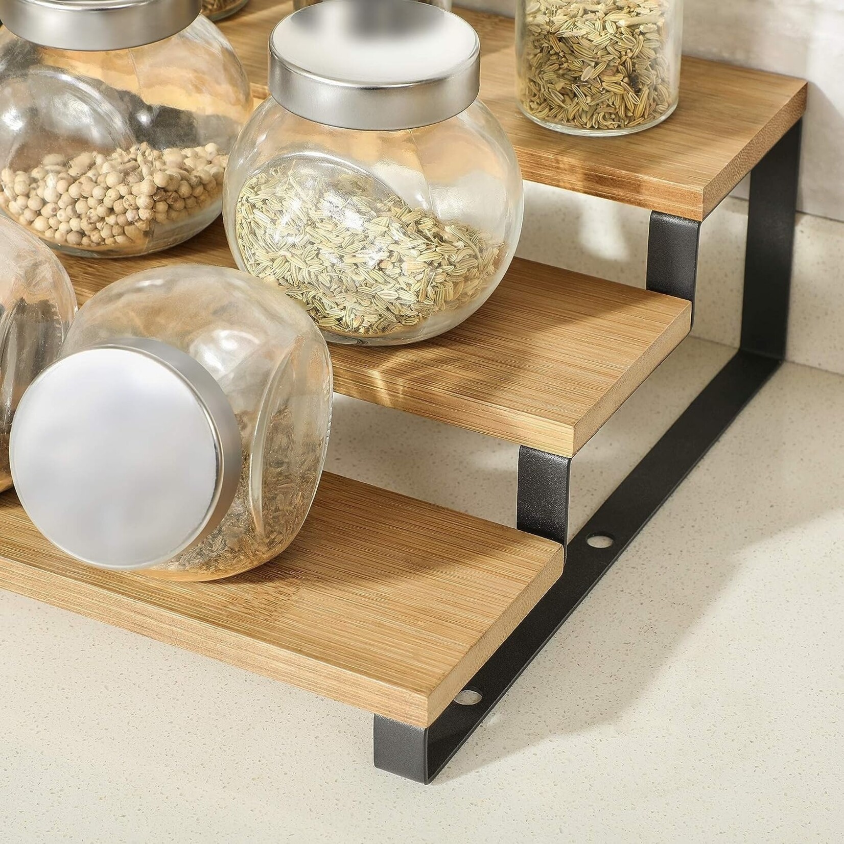 Bobbel Home Bobbel Home - Spice racks - Industrial - Set of 2 - 3 shelves - Black