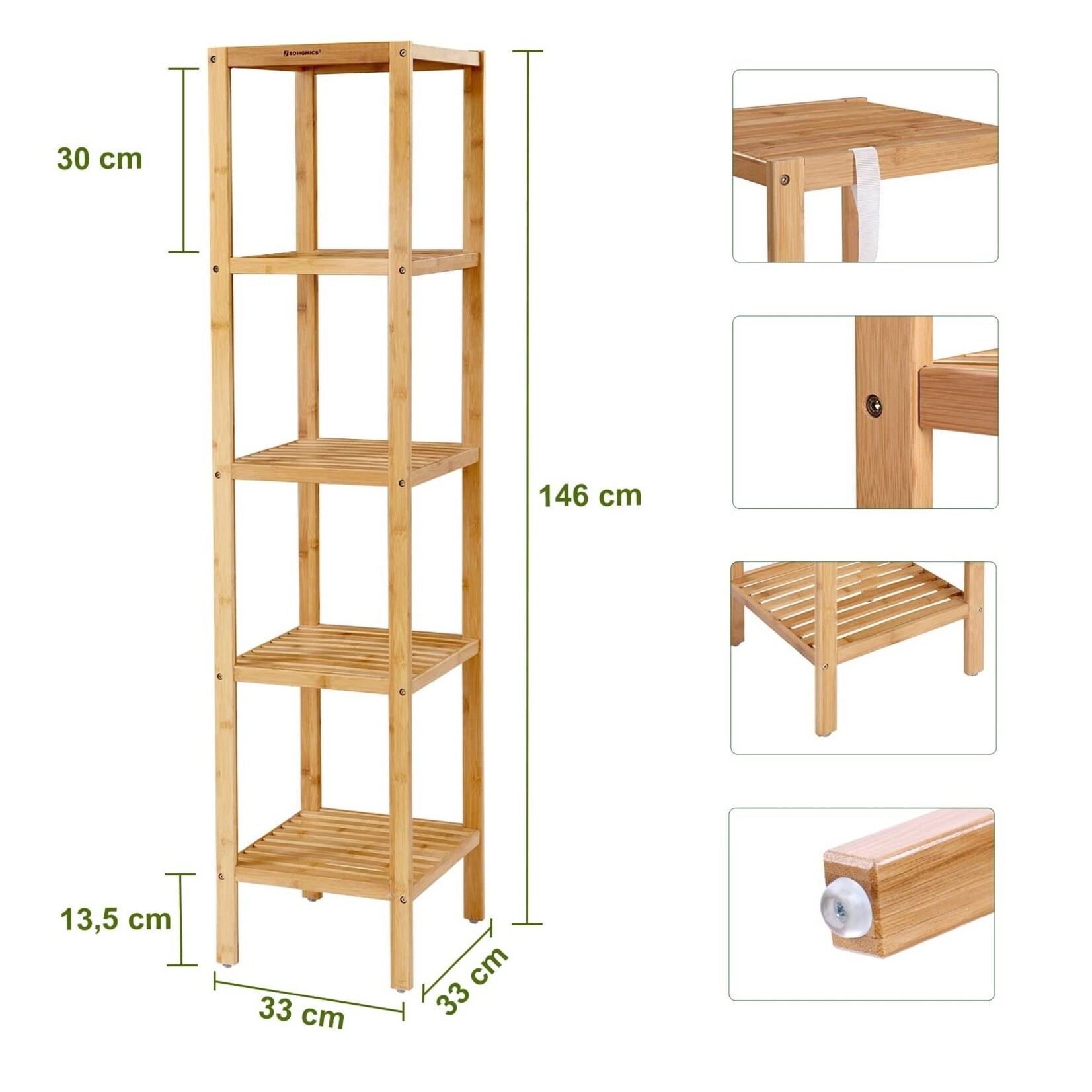 Bobbel Home Bobbel Home - Bathroom rack - 5 tiers - Standing - Bamboo