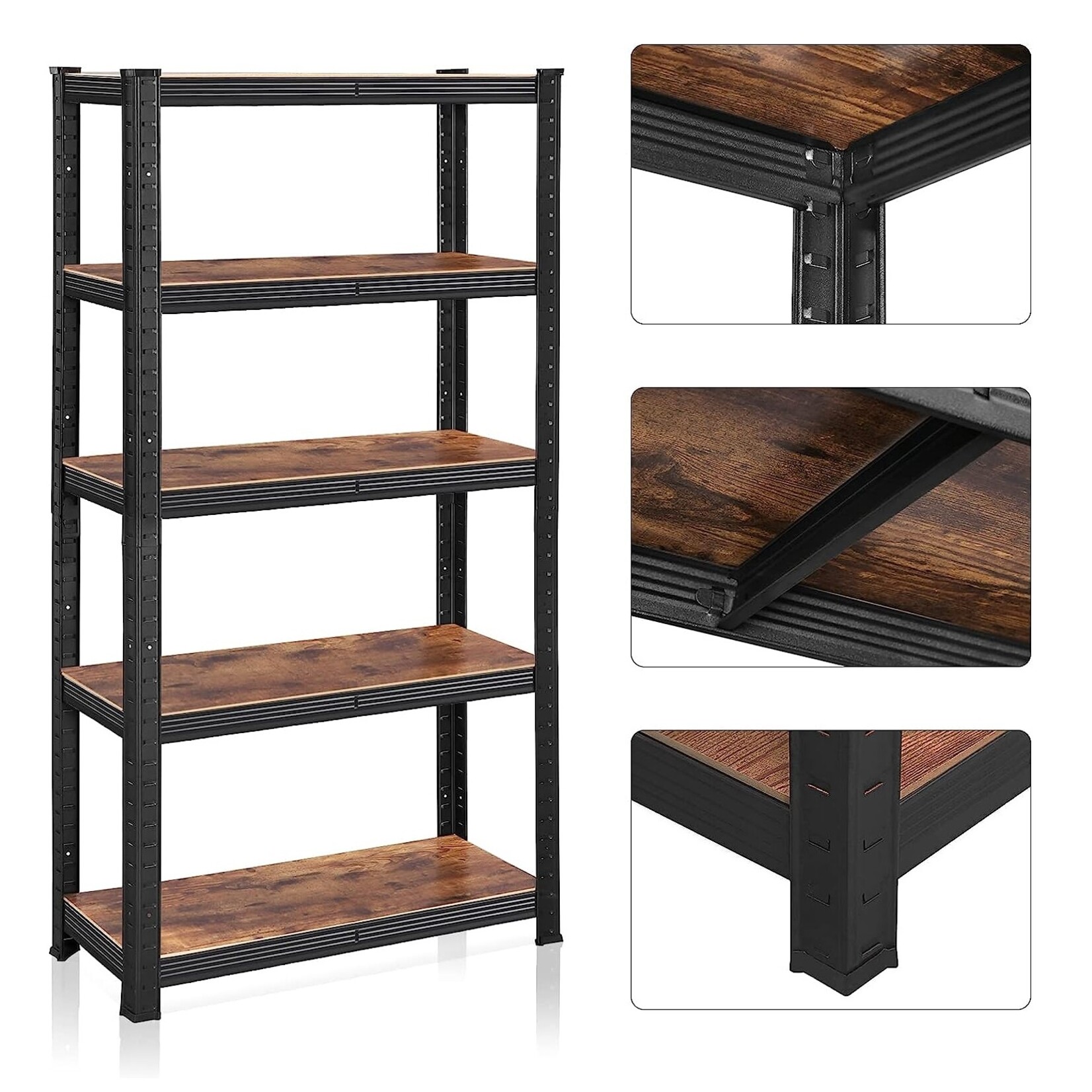 Bobbel Home Bobbel Home - Shelving Cabinet - Industrial Storage Rack - Adjustable Shelves - Black