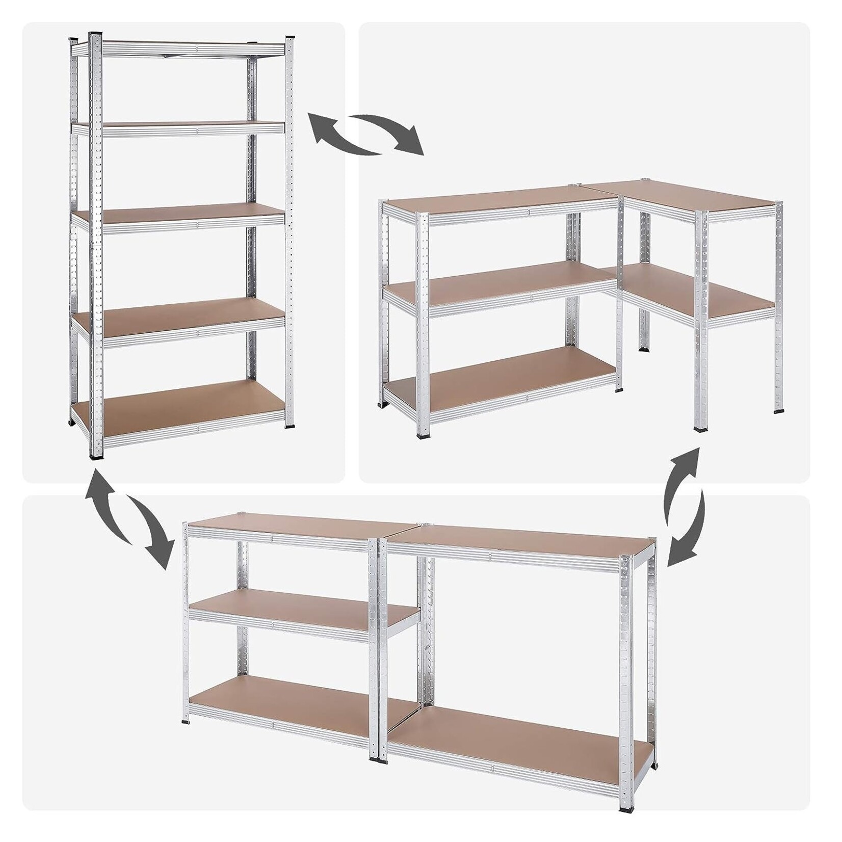Bobbel Home Bobbel Home - Shelving cabinets - Heavy duty shelving - Set of 2 - Silver