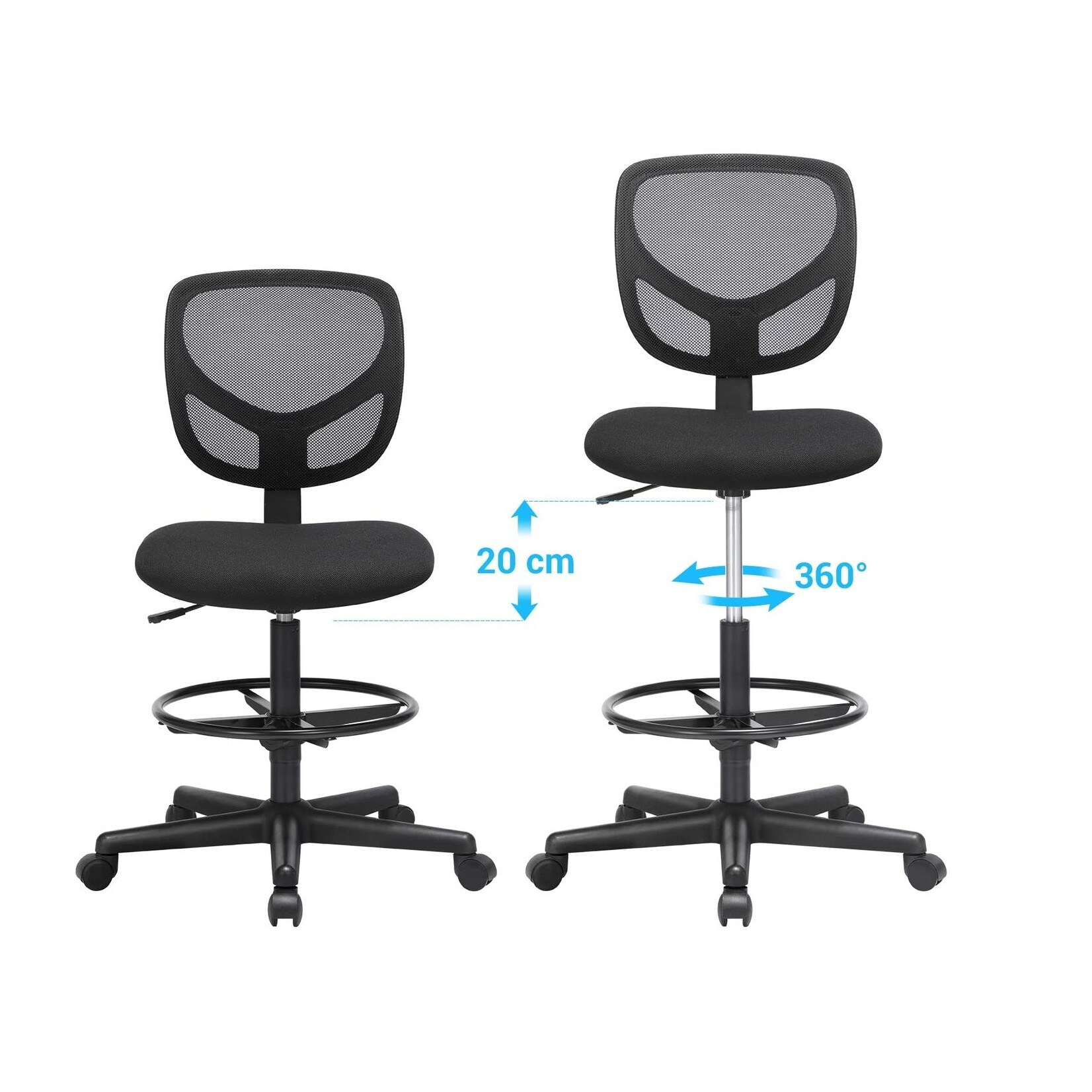 Bobbel Home Bobbel Home - Ergonomic office chair - Adjustable footrest - Black