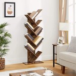 Bobbel Home Boekenkast - 8 niveaus - Vintage - Staande Plank - Bruin