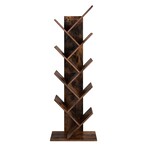 Bobbel Home Bobbel Home - Houten Boekenkast - 8 niveaus - Vintage - Staande Plank - Bruin