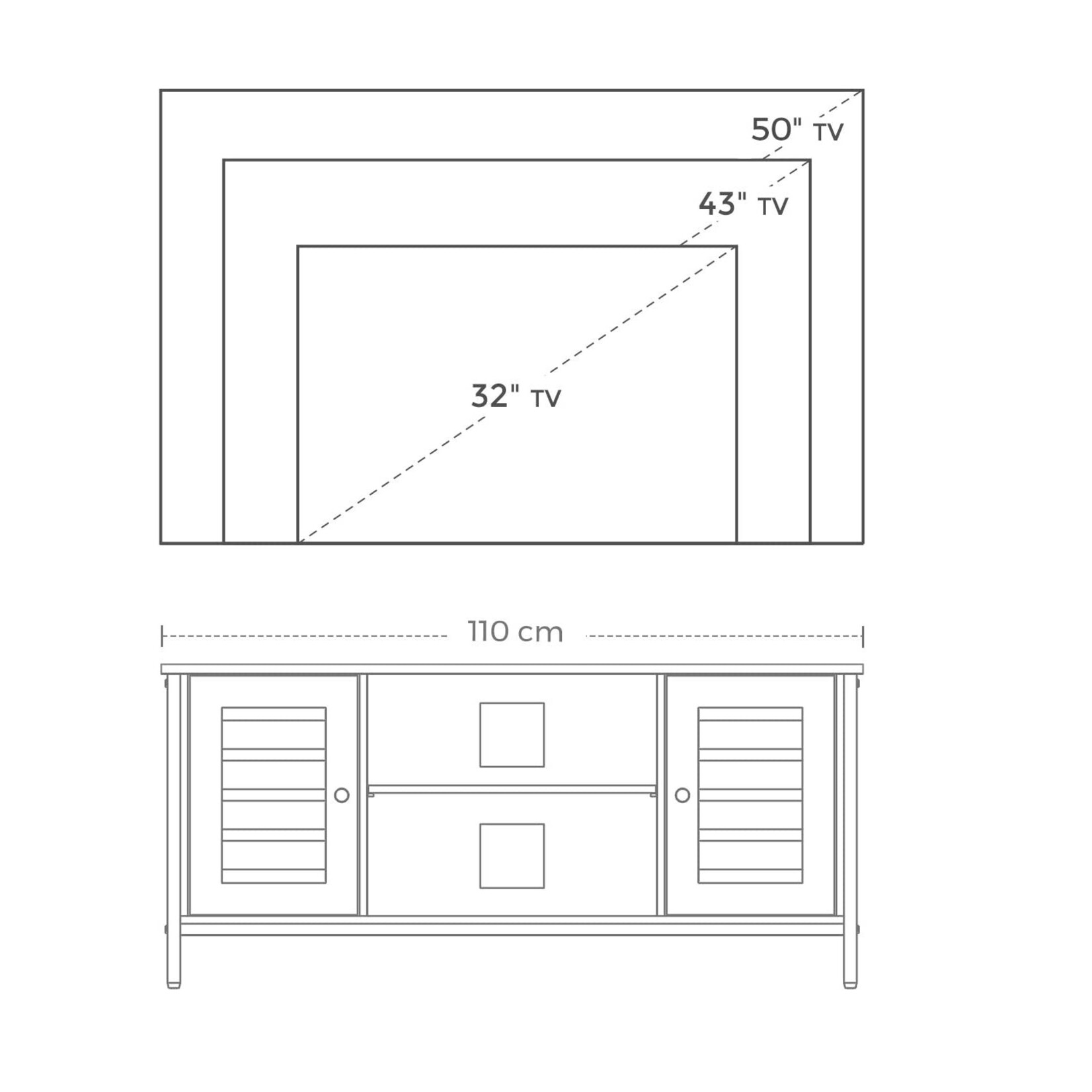 Bobbel Home Bobbel Home - Wooden TV table - 2 cabinets and 2 shelves - Vintage - Dark brown