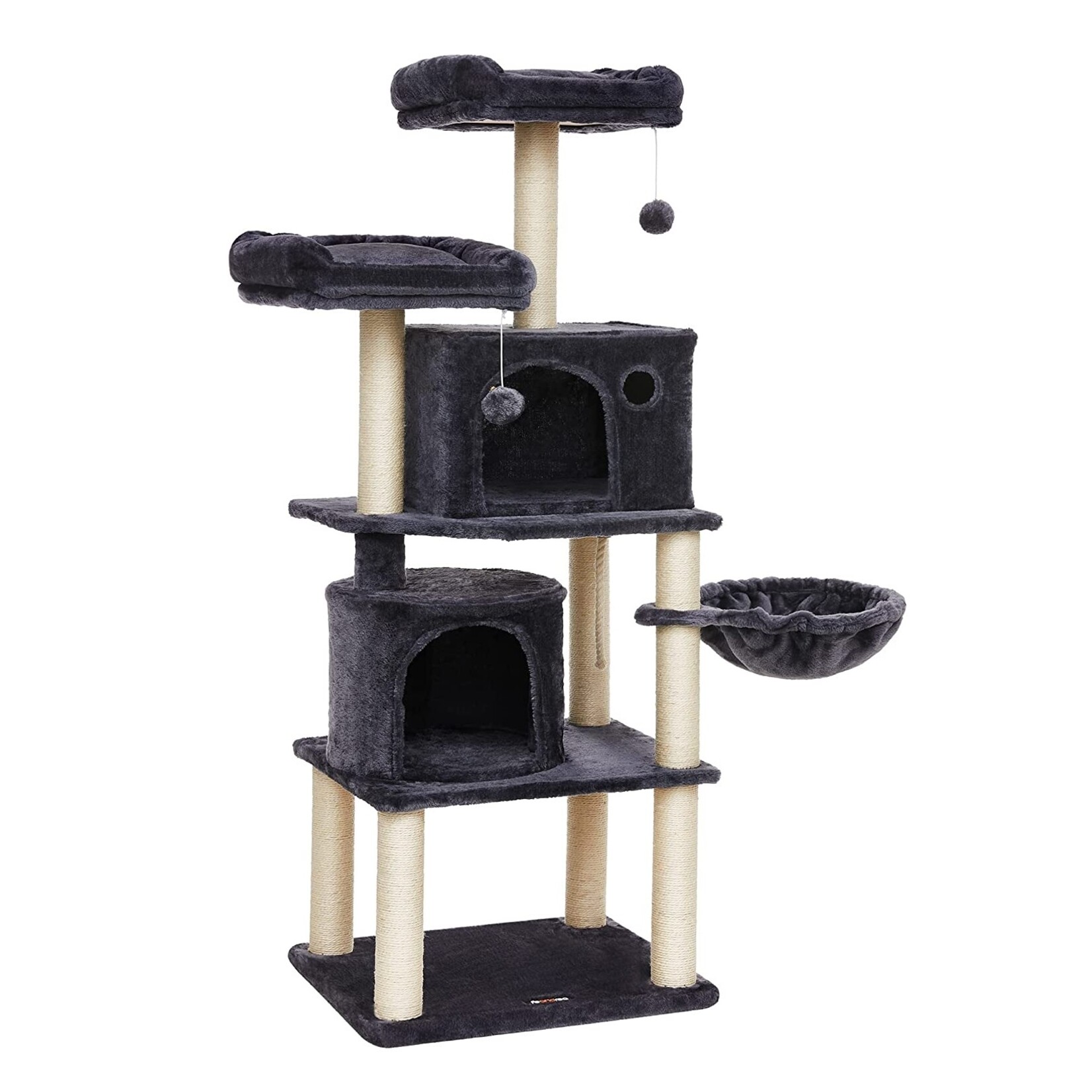 Bobbel Home Bobbel Home - Stable scratching post - Incl. 2 caves - Climbing tree - Basket - Dark Grey