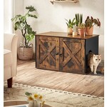 Bobbel Home Bobbel Home - Wooden cat house - Incl. 2 doors - Litter Box - Vintage - Industrial - Black/Brown