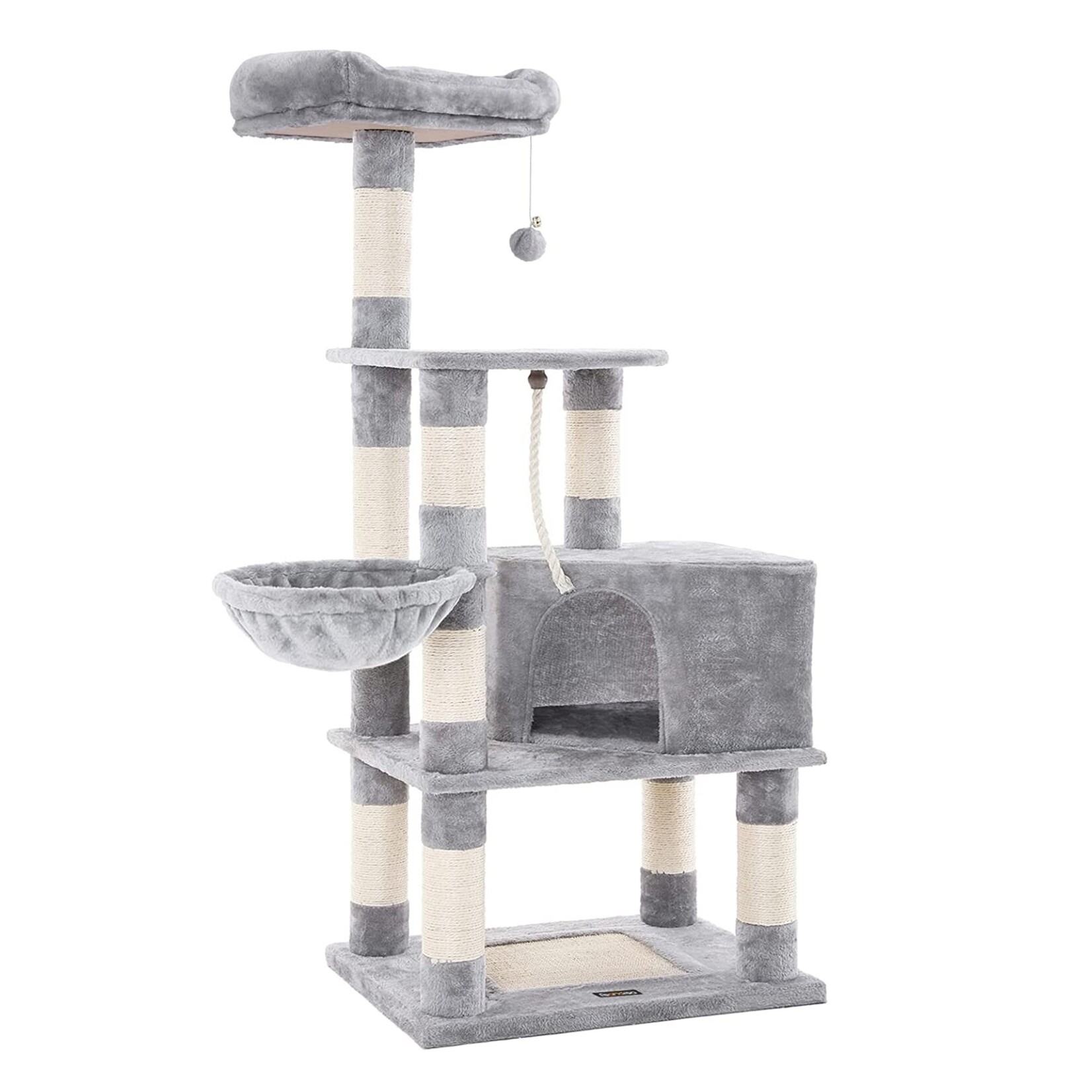 Bobbel Home Bobbel Home - Stable Cat Post - Incl. 1 Cave & 1 Basket - Climbing Tree - Plush - Gray