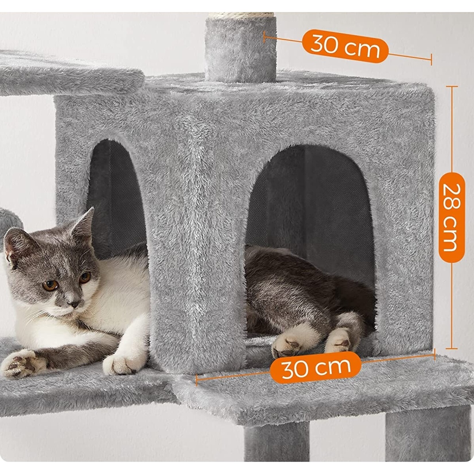 Bobbel Home Bobbel Home - Stable Cat Post - With Hammock - Cat Tree - Incl. Hammock - Cave - Gray