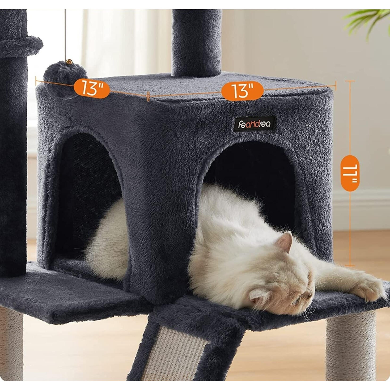 Bobbel Home Bobbel Home - Stable Scratching Post - Incl. Viewing Platforms - Cave - Scratching Board - Climbing Tree - Dark Grey