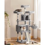 Bobbel Home Bobbel Home - Stable Scratching Post - Incl. 3 Viewing Platforms - 2 Caves - Basket - Scratching Board - Grey