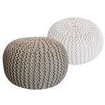 Bobbel Home Bobbel Home - Pouf - SET 2 pieces - Ø 55 cm H 37 cm - Beige/White