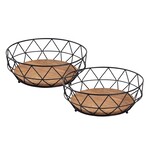 Bobbel Home Bobbel Home - Fruit basket set 2 pieces metal bread basket fruit bowl round Neo ø 28 H 10 cm black metal