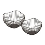 Bobbel Home Bobbel Home - Fruit bowl metal ø 25 H 14 cm bread basket set 2 piece fruit basket metal black or gold round Wave