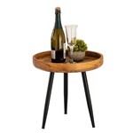 Bobbel Home Bobbel Home Home - Side table wood round dia 40cm coffee table coffee table Vancouver metal legs matt black