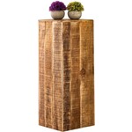 Bobbel Home Bobbel Home -Plantenstandaard - Bijzettafel - 27 x 27x 70-75 cm - Bruin - Massief Mangohout