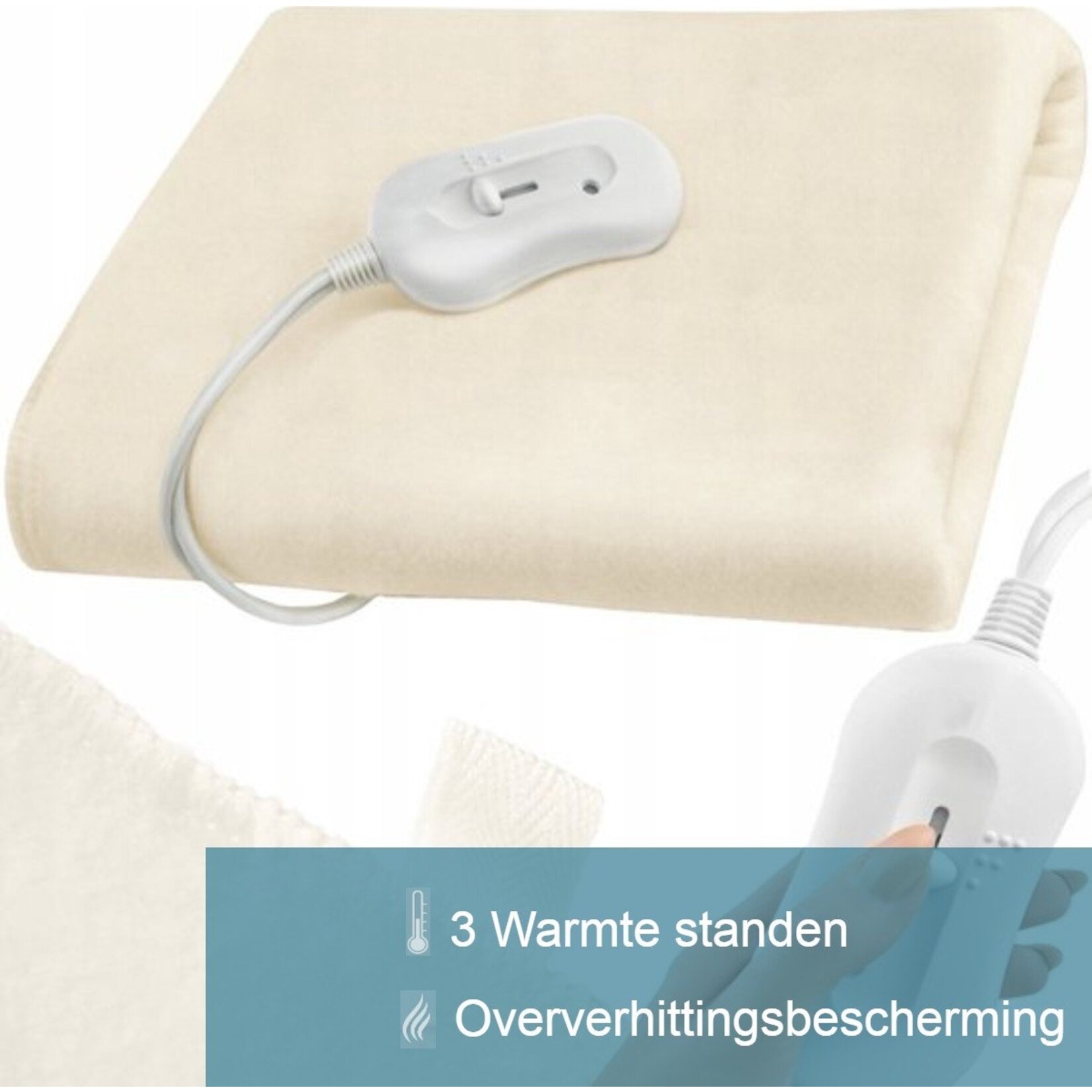 Parya Parya - Electric underblanket - 190x80 cm - Polyester - Cremé /White