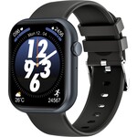 Dutch Wanted DutchWanted - Black Smartwatch - 45,5mm - Siliconen Band - Voor Dames en Heren - Stappenteller - IOS en Android - Zwart