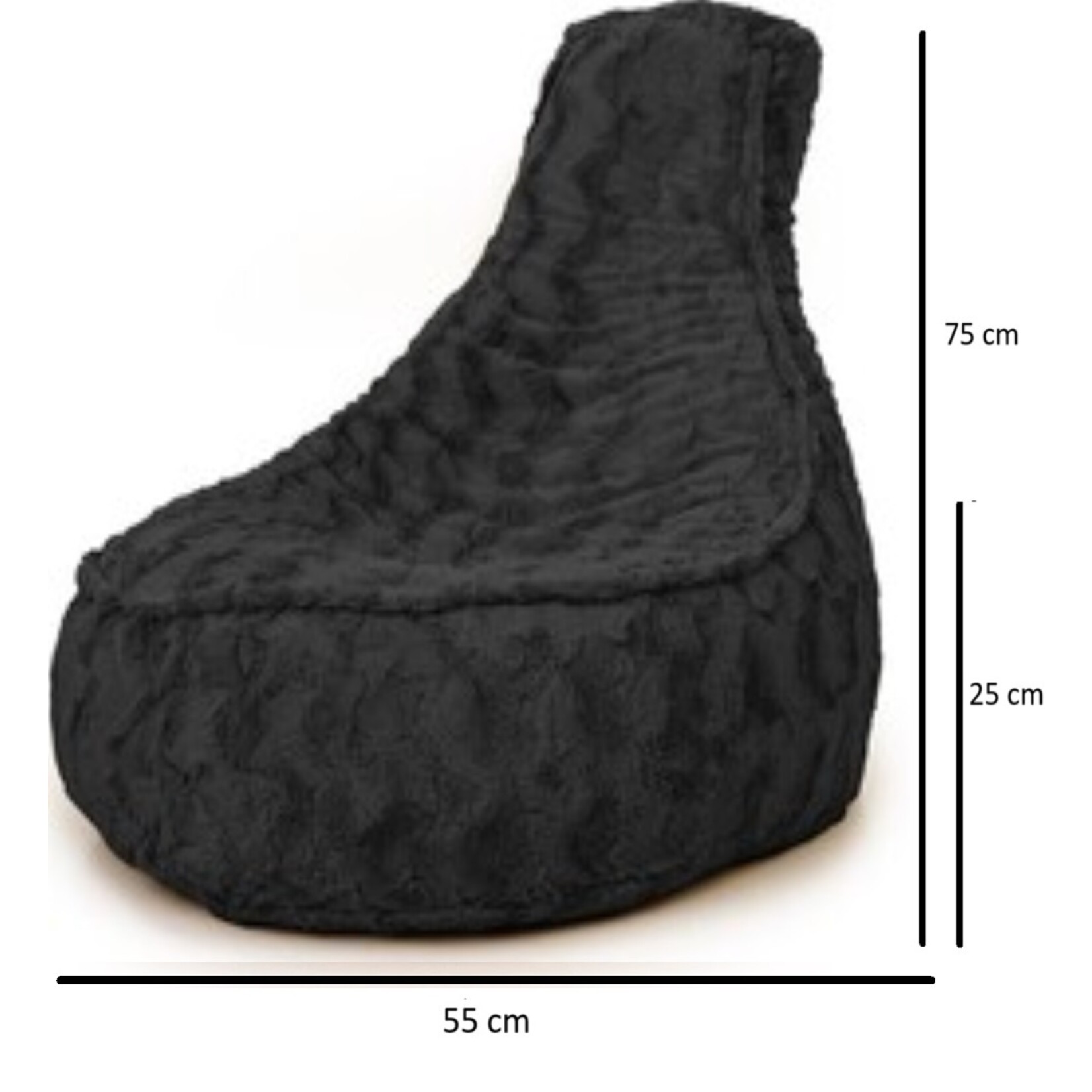 Bobbel Home Bobble Home - Beanbag Chair Shape - Florance - Faux fur - Lounge chair - 100 liters - Durable - For Indoor - Black