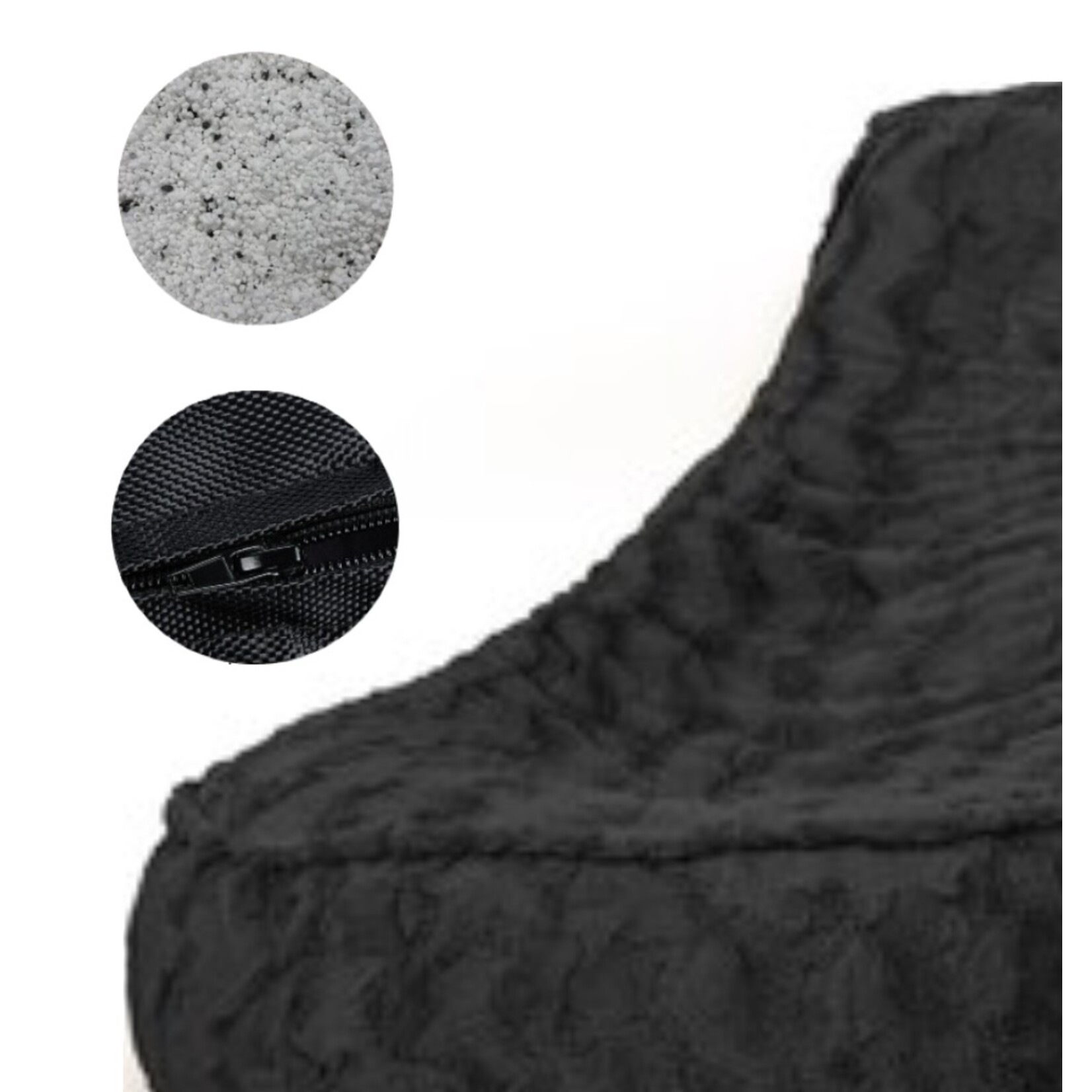 Bobbel Home Bobble Home - Beanbag Chair Shape - Florance - Faux fur - Lounge chair - 100 liters - Durable - For Indoor - Black