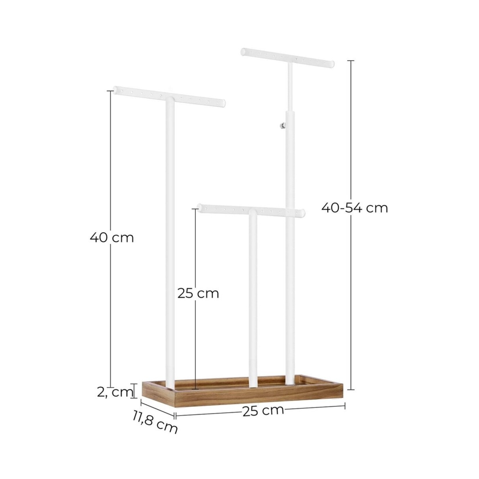 Parya Parya Home - Sieraden Display - Sierradenrek - Oorbellenstandaard - 2-in-1 - Hout - Wit