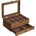 Parya Parya Home - jewellery box - with 8 compartments - walnut-coloured