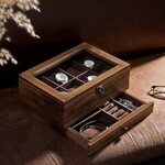 Parya Parya Home - jewellery box - with 8 compartments - walnut-coloured