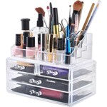 Bobbel Home Acrylic Make Up Organiser 4 Drawers - Transparent Jewellery Make-up Cosmetics Storage System