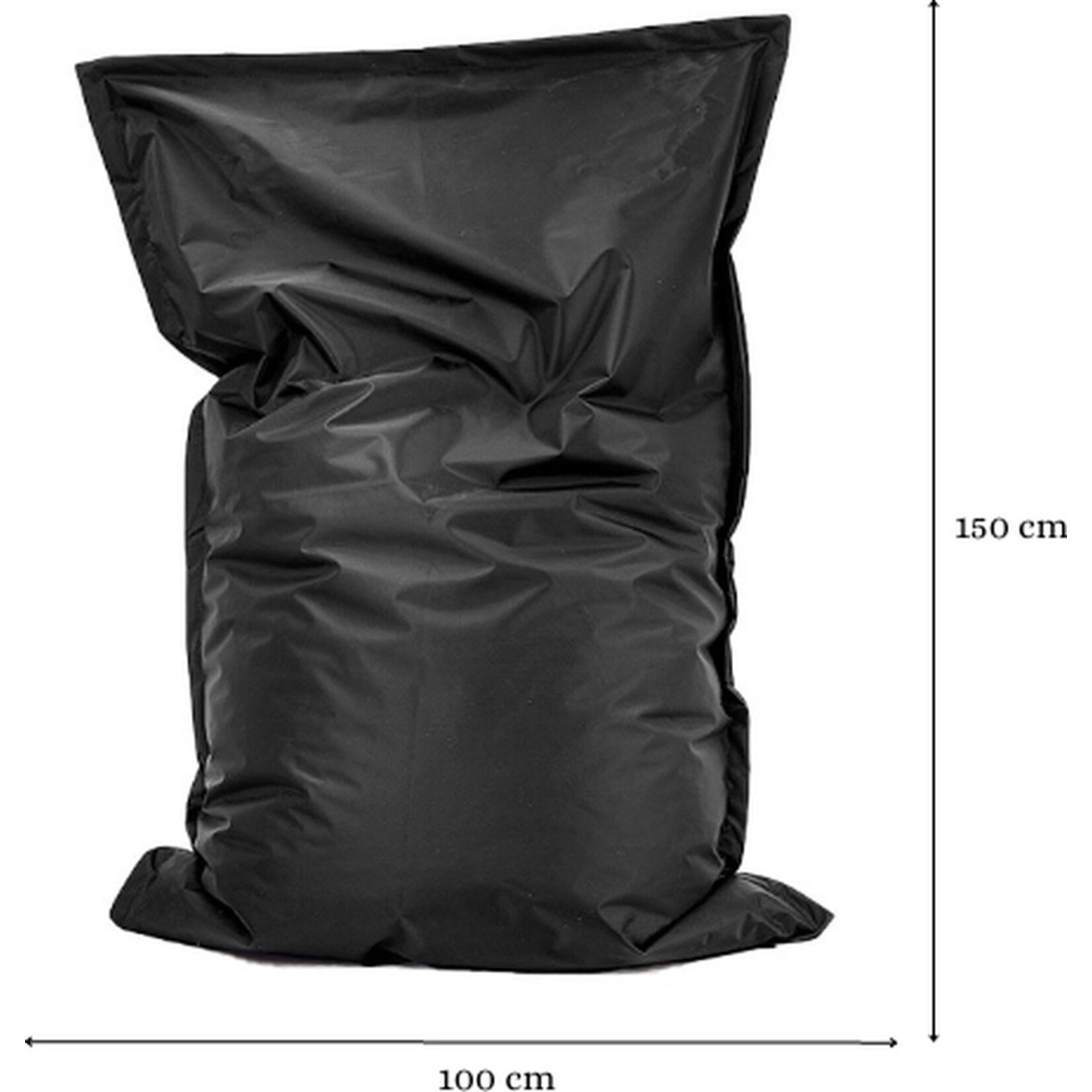 Drop & sit beanbag - Black - 100 x 150 cm - indoor and outdoor