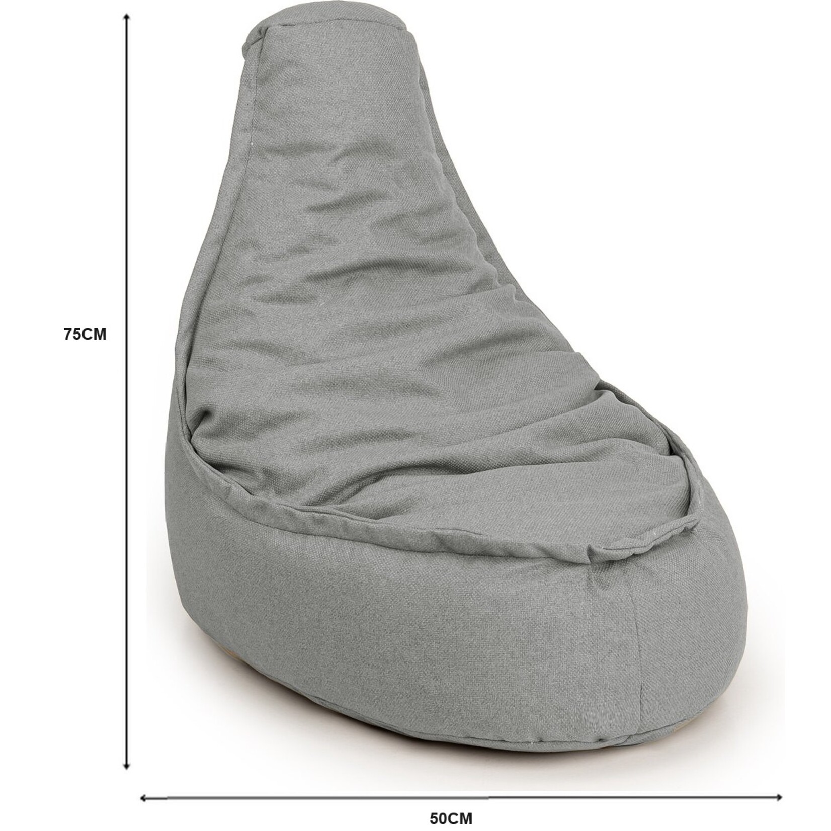 Drop & Sit Beanbag Chair Durable and made from 100% Recycled Pet Bottles - Gray - Water Repellent - For Indoors and Outdoors