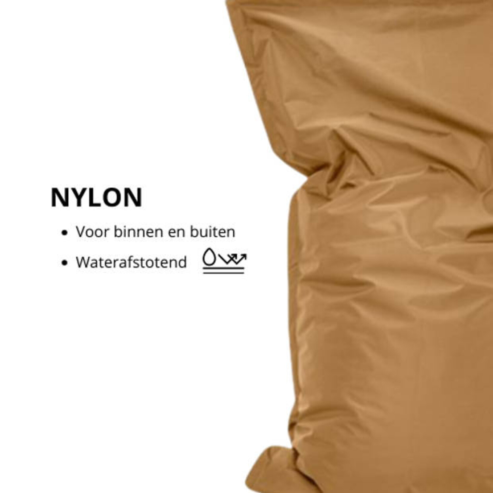 Drop & Sit Beanbag Nylon - Camel - 100 x 150 cm - indoor and outdoor