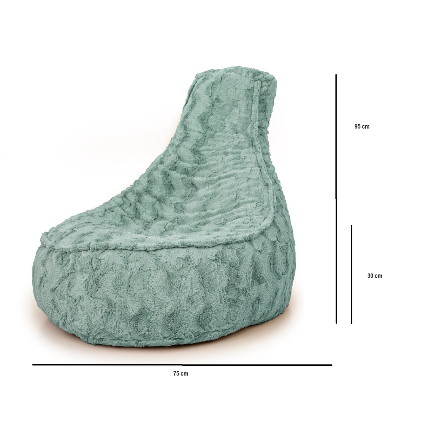 Bobbel Home Bobbel Home Chair Beanbag Fur - Petrol - Senior