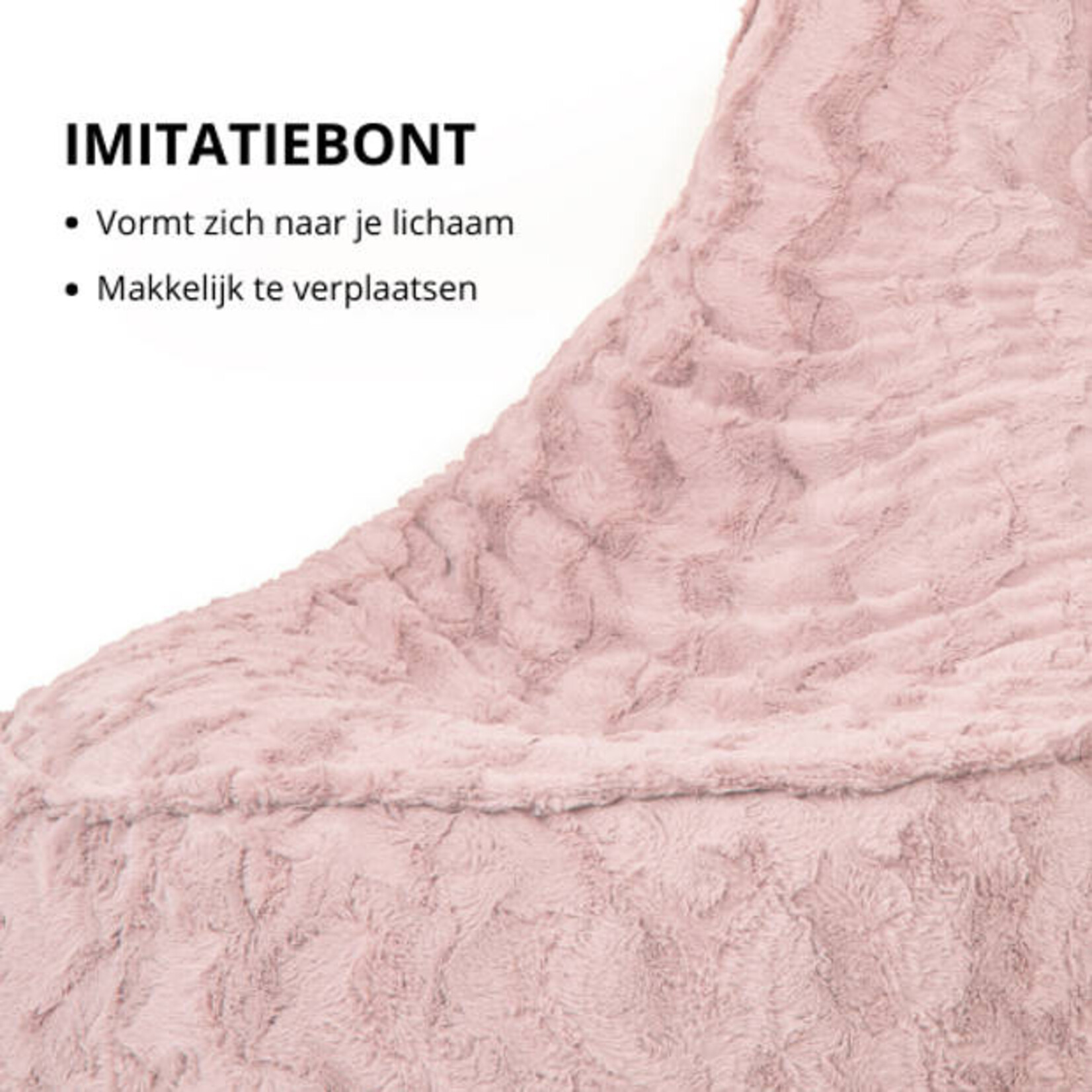 Drop & Sit Chair Beanbag Fur - Pink - Senior