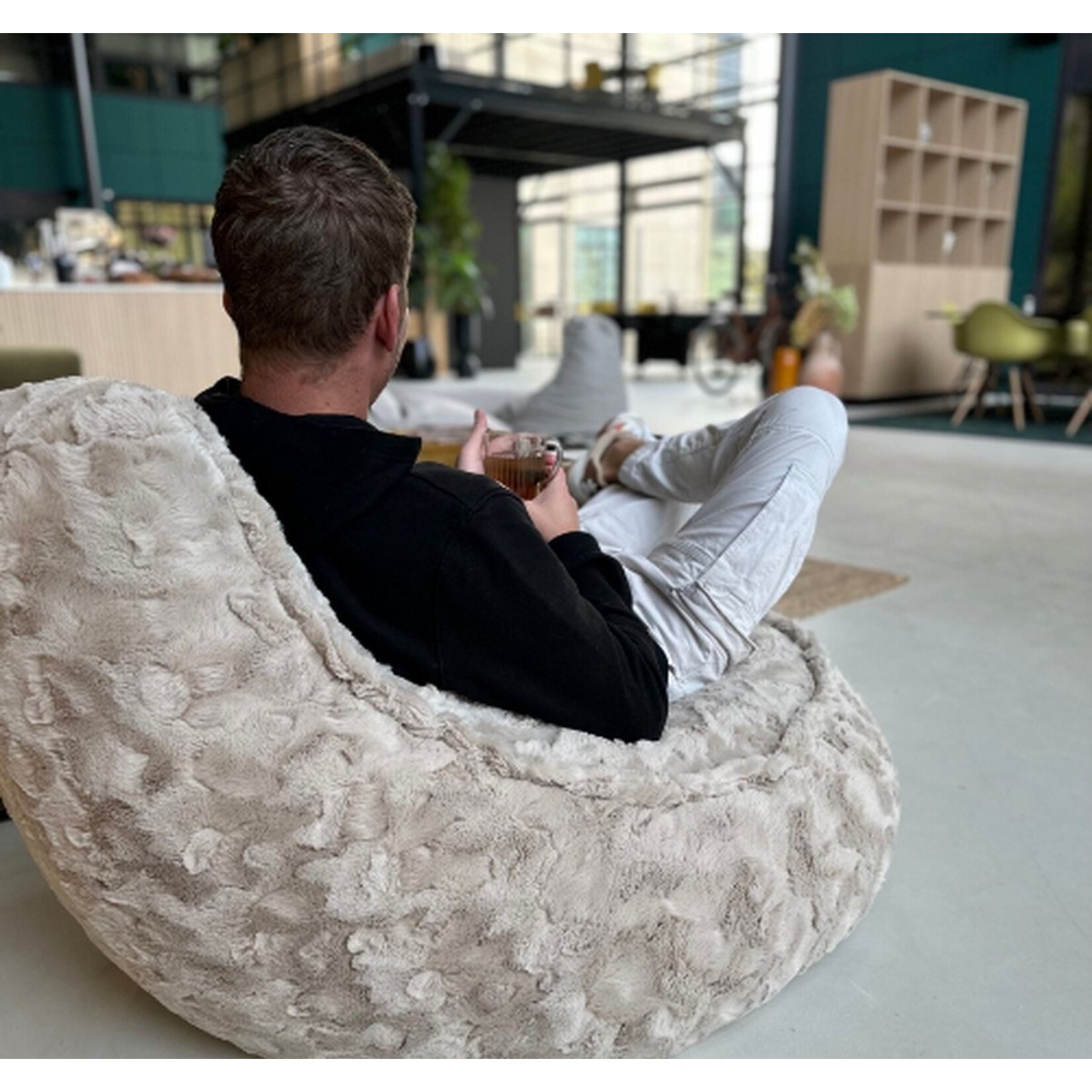 Chair Beanbag Fur - Grey - Senior