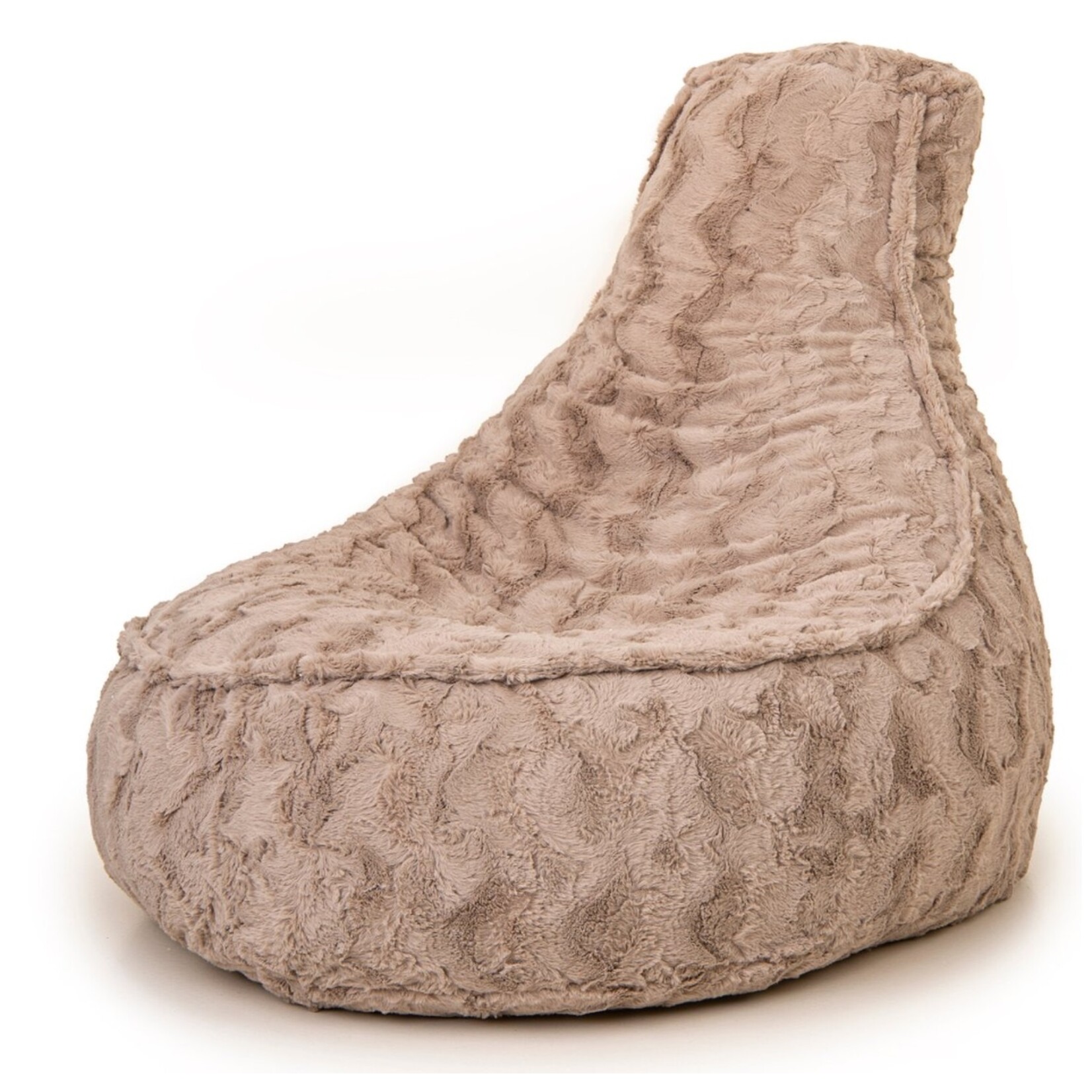 Drop & Sit Chair Beanbag Fur - Beige - Senior