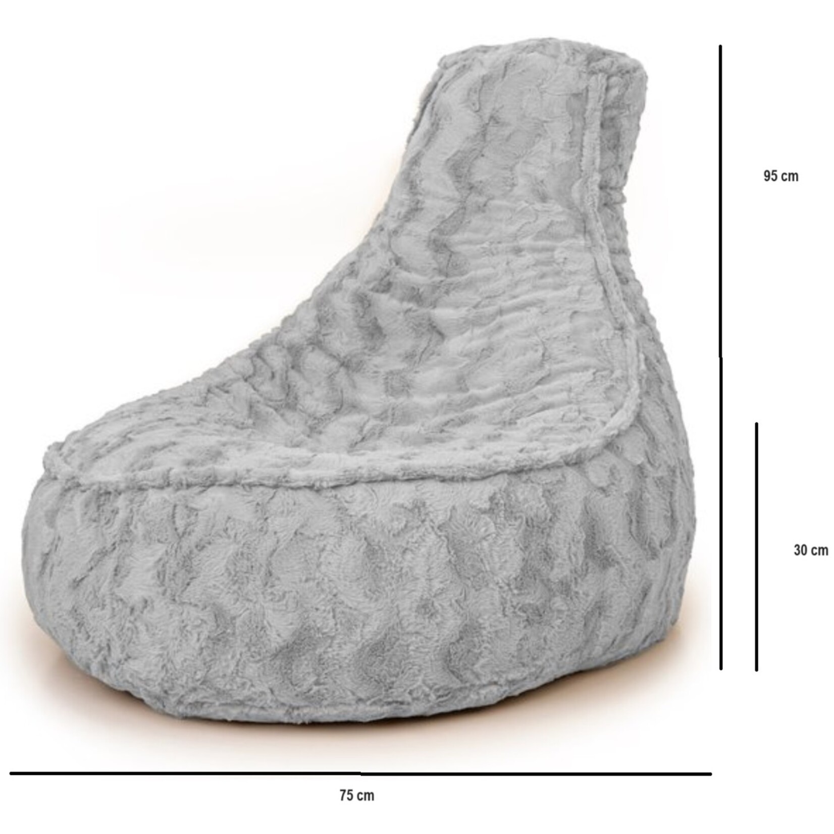 Chair Beanbag Fur - Grey - Senior