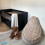 Drop & Sit Stoel Zitzak Bont - Zitzakfauteuil - Woonkamerzitzak - Beige - Junior - Voor Binnen