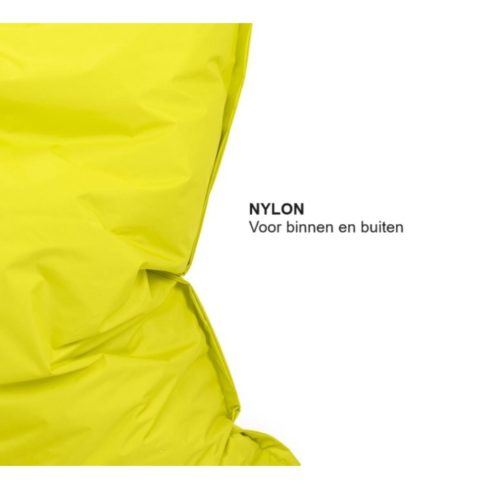 Drop & sit zitzak - Nylon - Zitzakfauteuil - Woonkamerzitzak - Geel - 130 x 150 cm - binnen en buiten