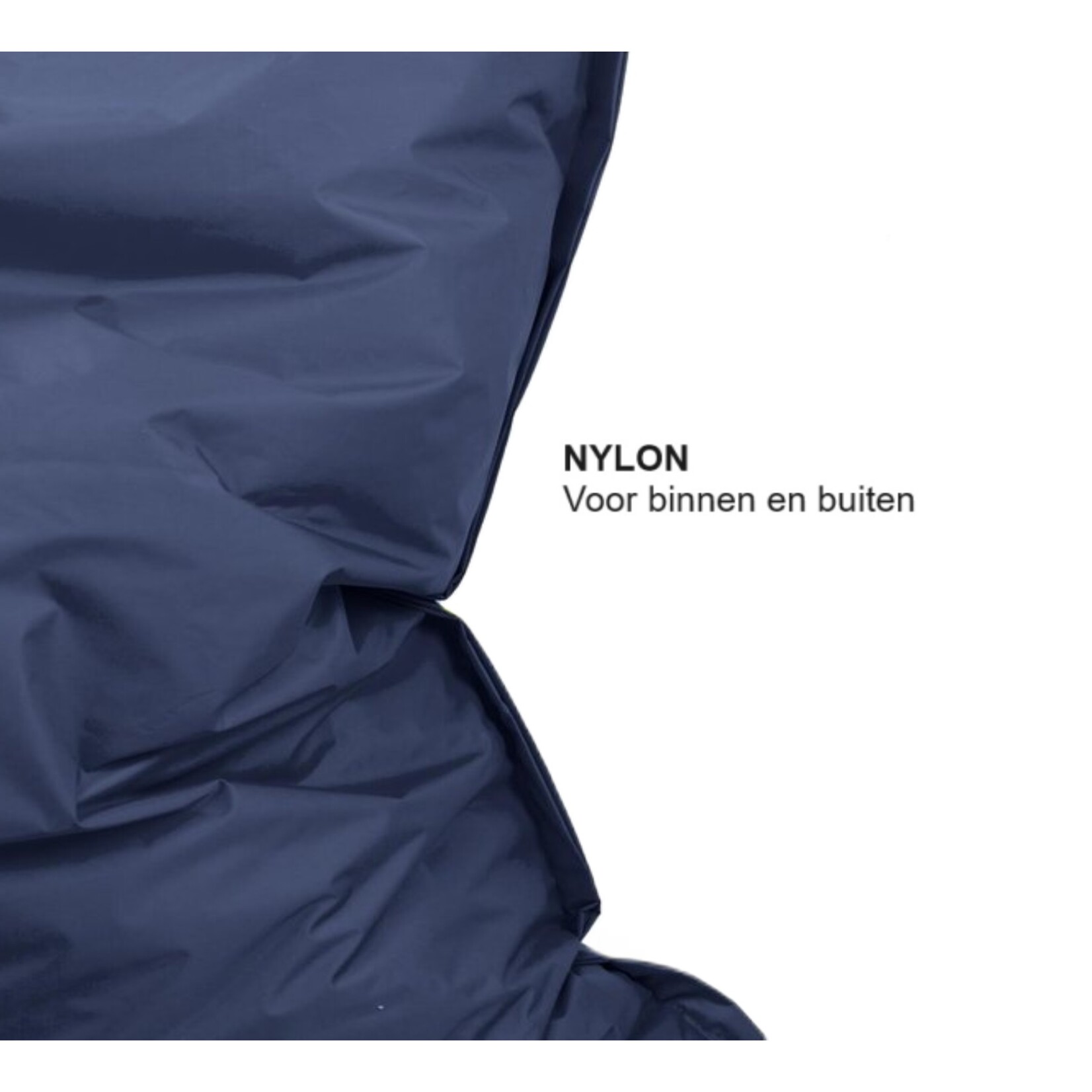 Drop & Sit zitzak - Nylon - Zitzakfauteuil - Woonkamerzitzak - Marine blauw - 130 x 150 cm - binnen en buiten