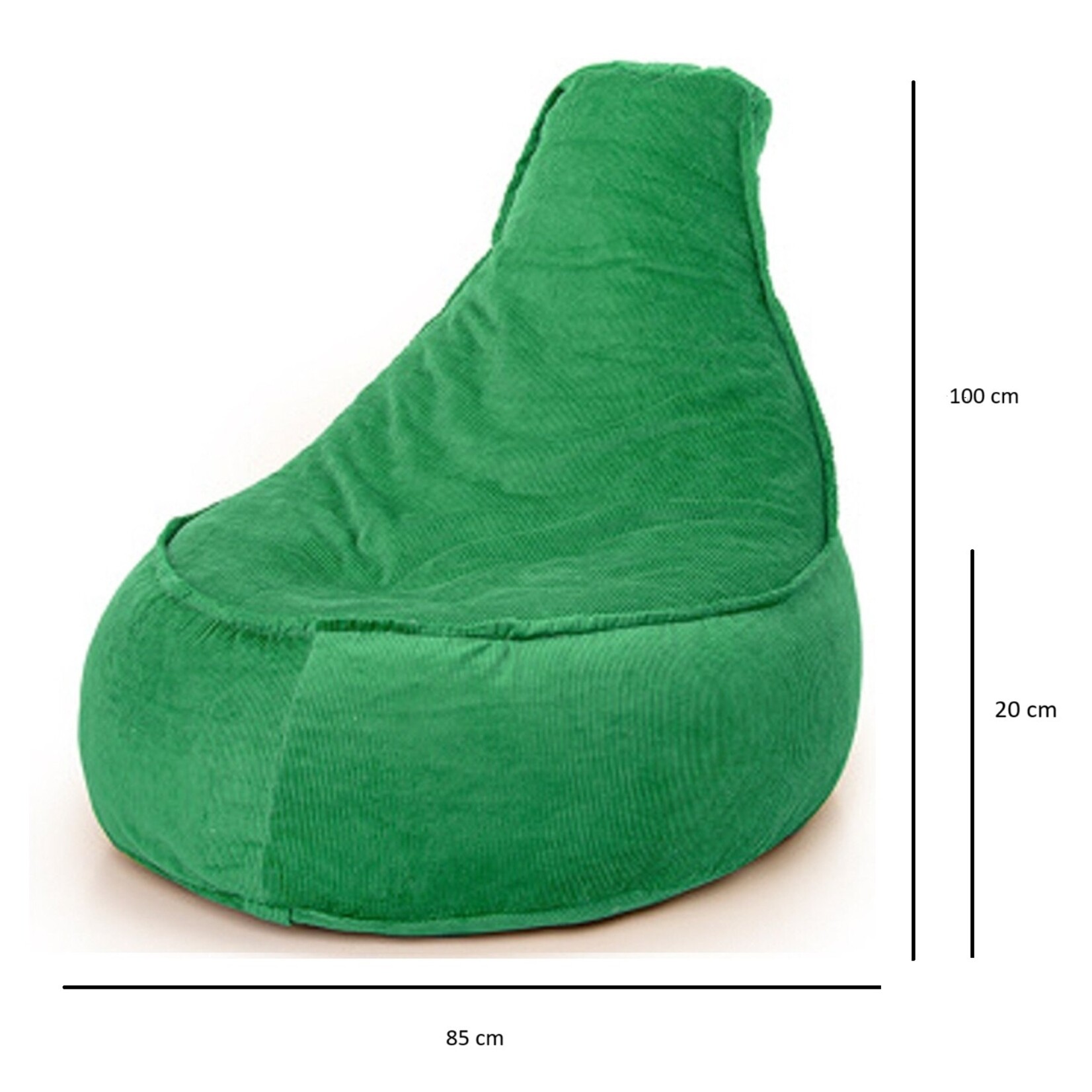 Drop & Sit Chair Beanbag Ribbing - Green - 320 Liter - Indoors