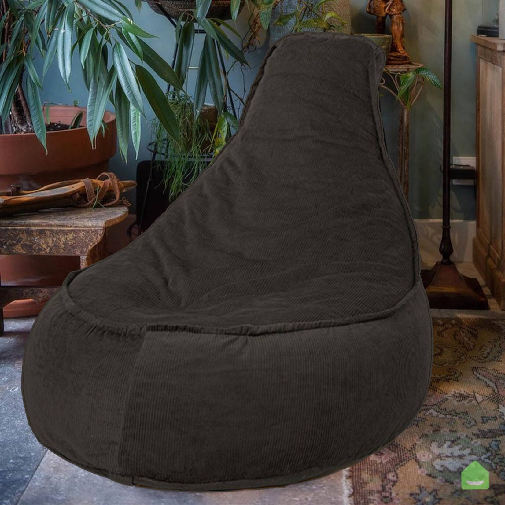 Drop & Sit Chair Beanbag Ribbing - Petrol - 320 Litres - Indoors