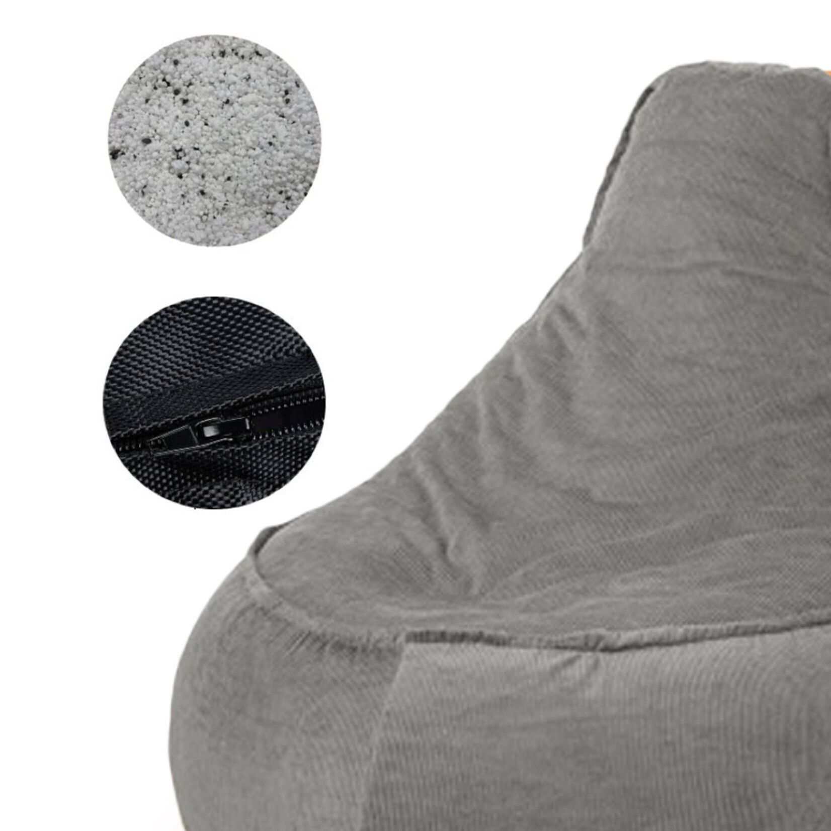 Drop & Sit Chair Beanbag Ribbing - Grey - 320 Liter - Indoors