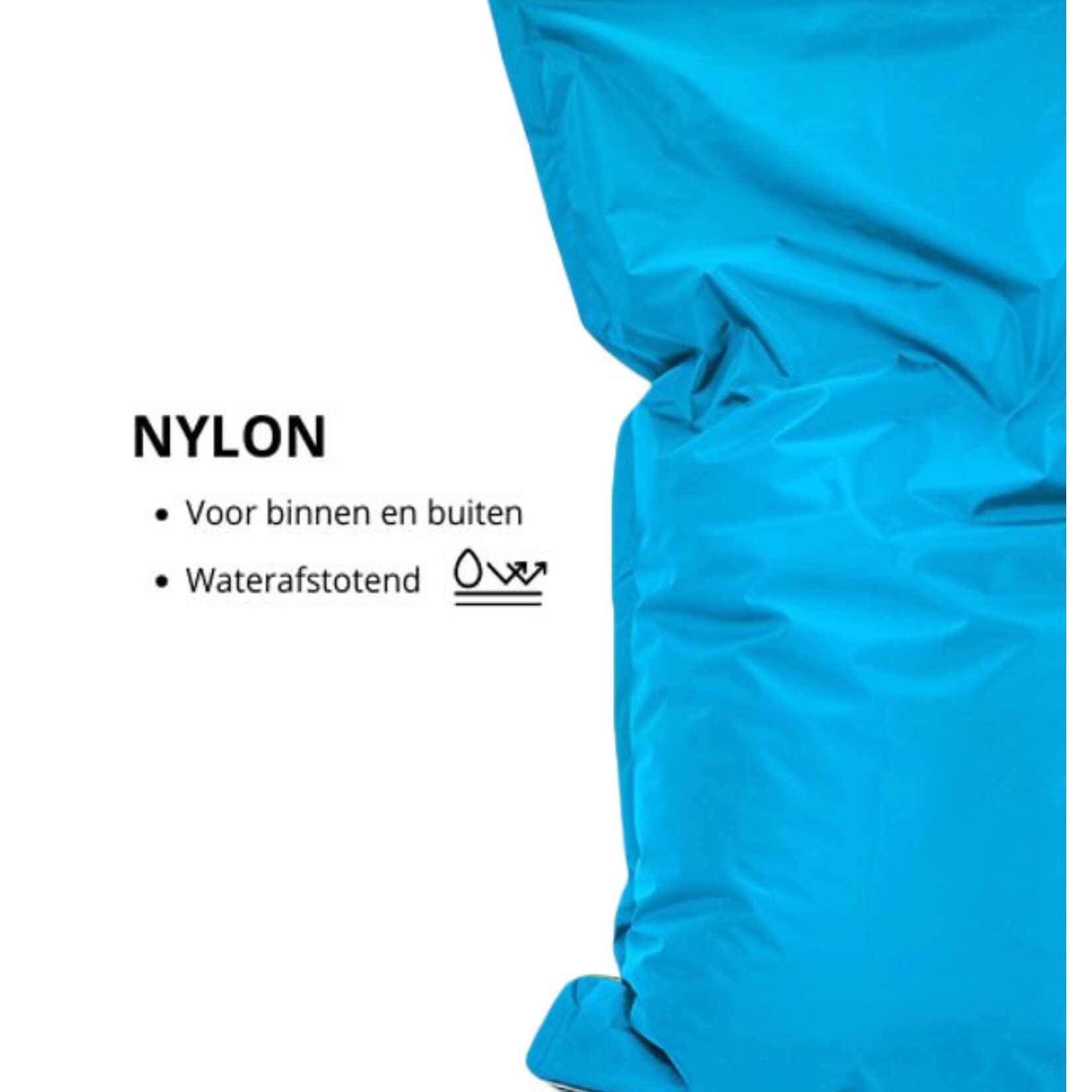 Bobbel Home Bobbel Home - Beanbag Bella - Spacious beanbags - Cushion - Nylon - 100x150 cm - For Indoor and Outdoor - Turquoise
