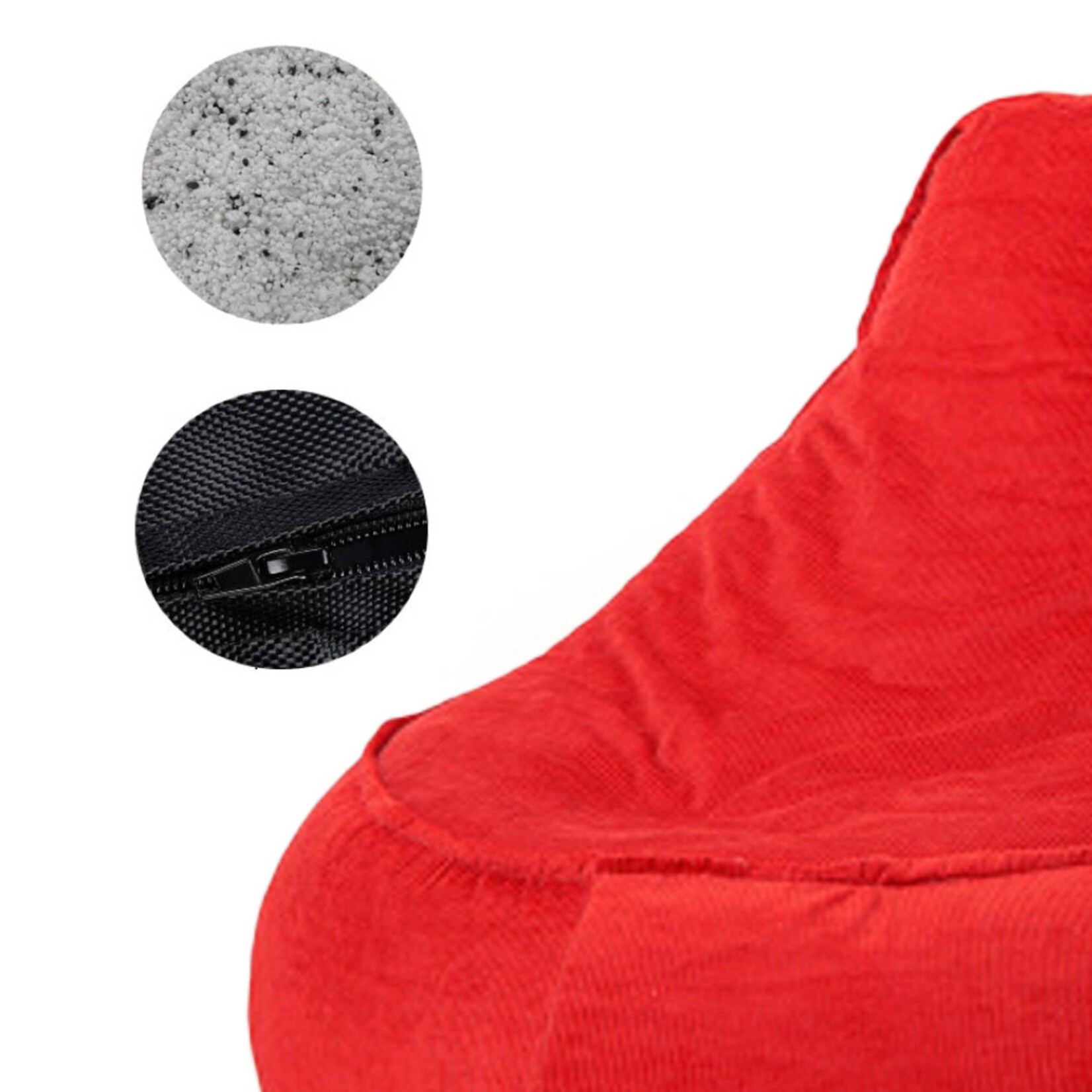 Bobbel Home Bobbel Home - Seat Bag Chair Shape - Santiago - Rib Fabric - Seat Chair - Junior - 100 liters - Curduroy - For Indoor - Red