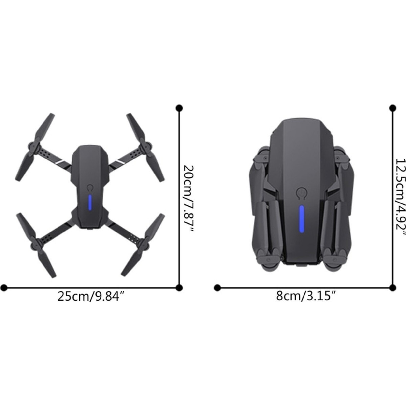 Quad Drone with camera and storage bag - full HD camera - with 2 batteries