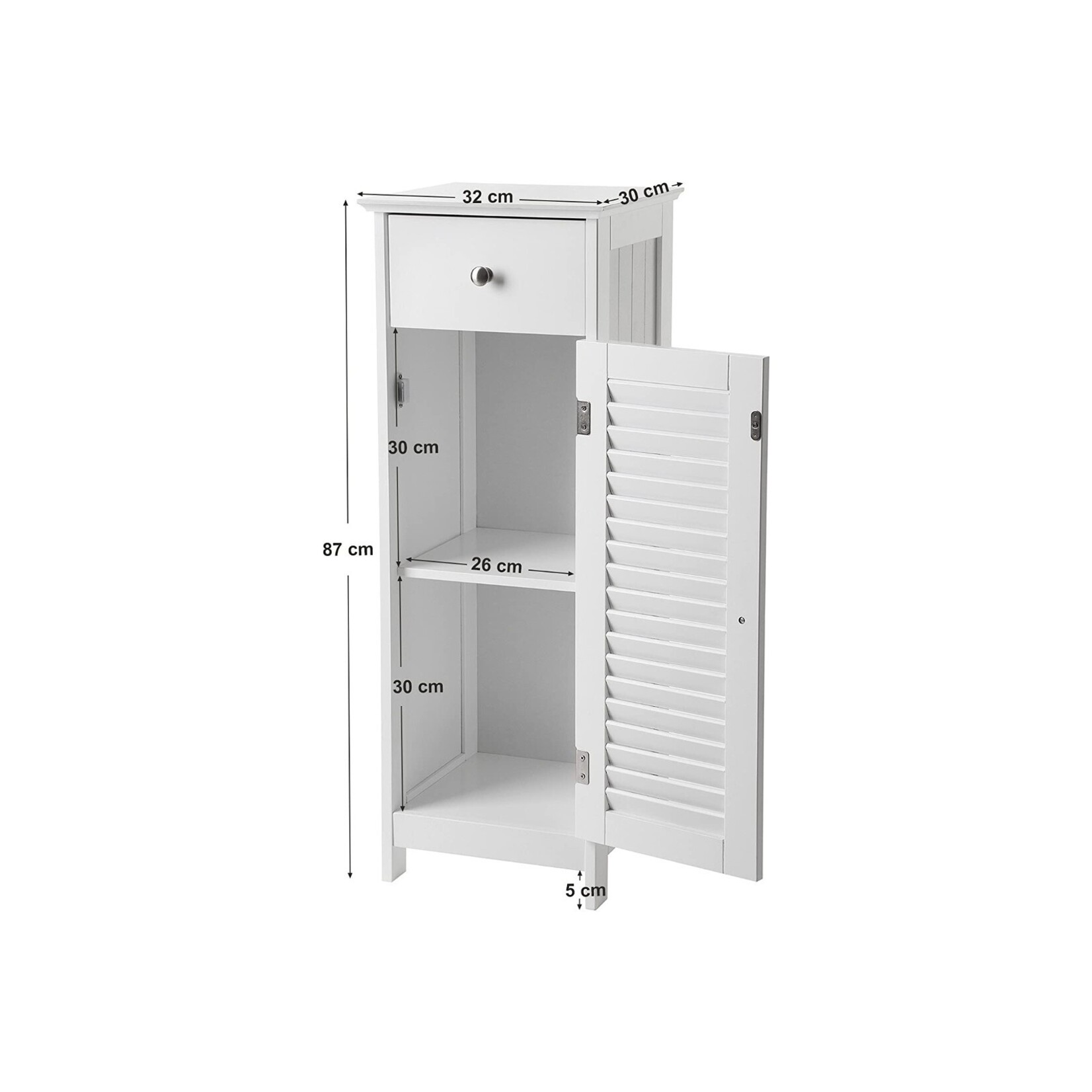 Bobbel Home Bobbel Home - Bathroom cabinet - 1 Drawer - 1 Door - Wood - White