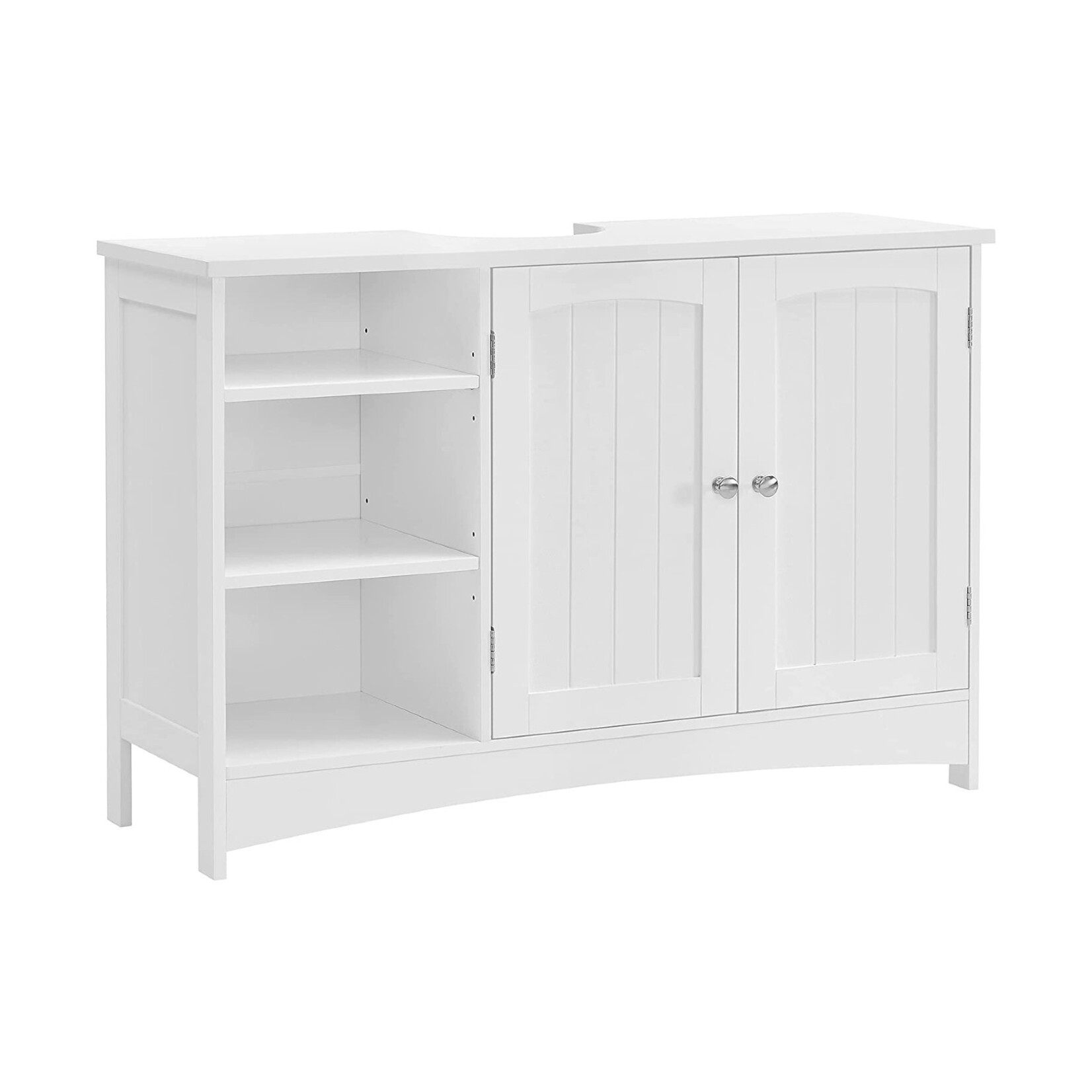 Parya Home - Wastafelonderkast -Badkamerkast - 2 Deuren - 2 Planken - Hout - Wit
