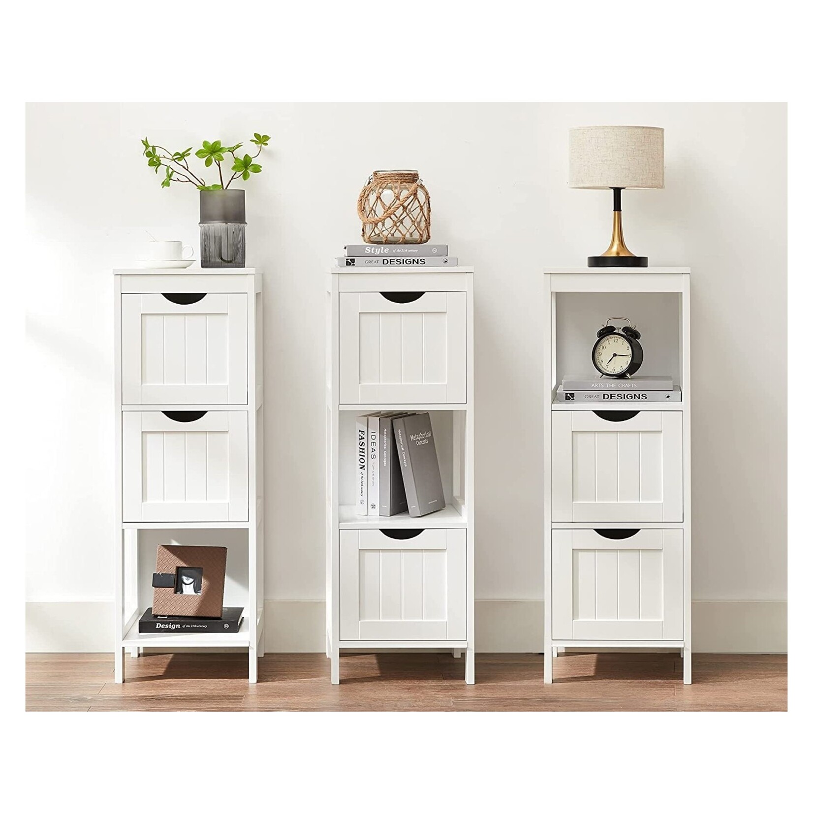 Bobbel Home Bobbel home - Bathroom cabinet - Medicine cabinet - 2 drawers - 1 open surface - Wood - White