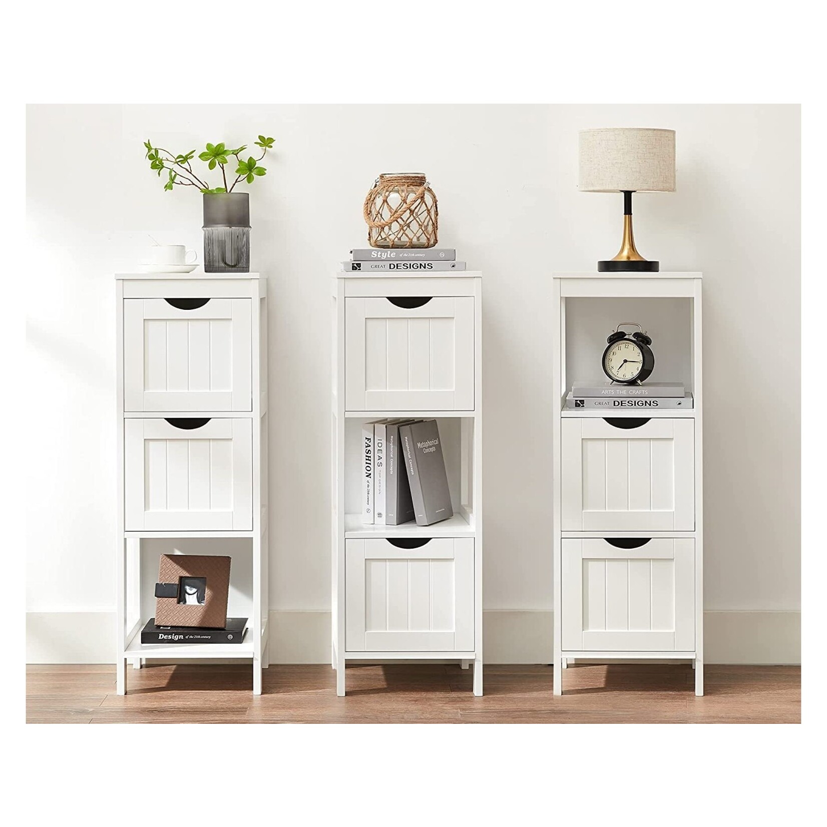 Bobbel Home Dok Home - Bathroom cabinet - Medicine cabinet - 2 drawers - 1 open surface - Wood - White