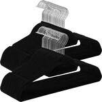 Bobbel Home Fluwelen kleerhangers - Set van 50 - 43,5 ​​cm lang - Zwart