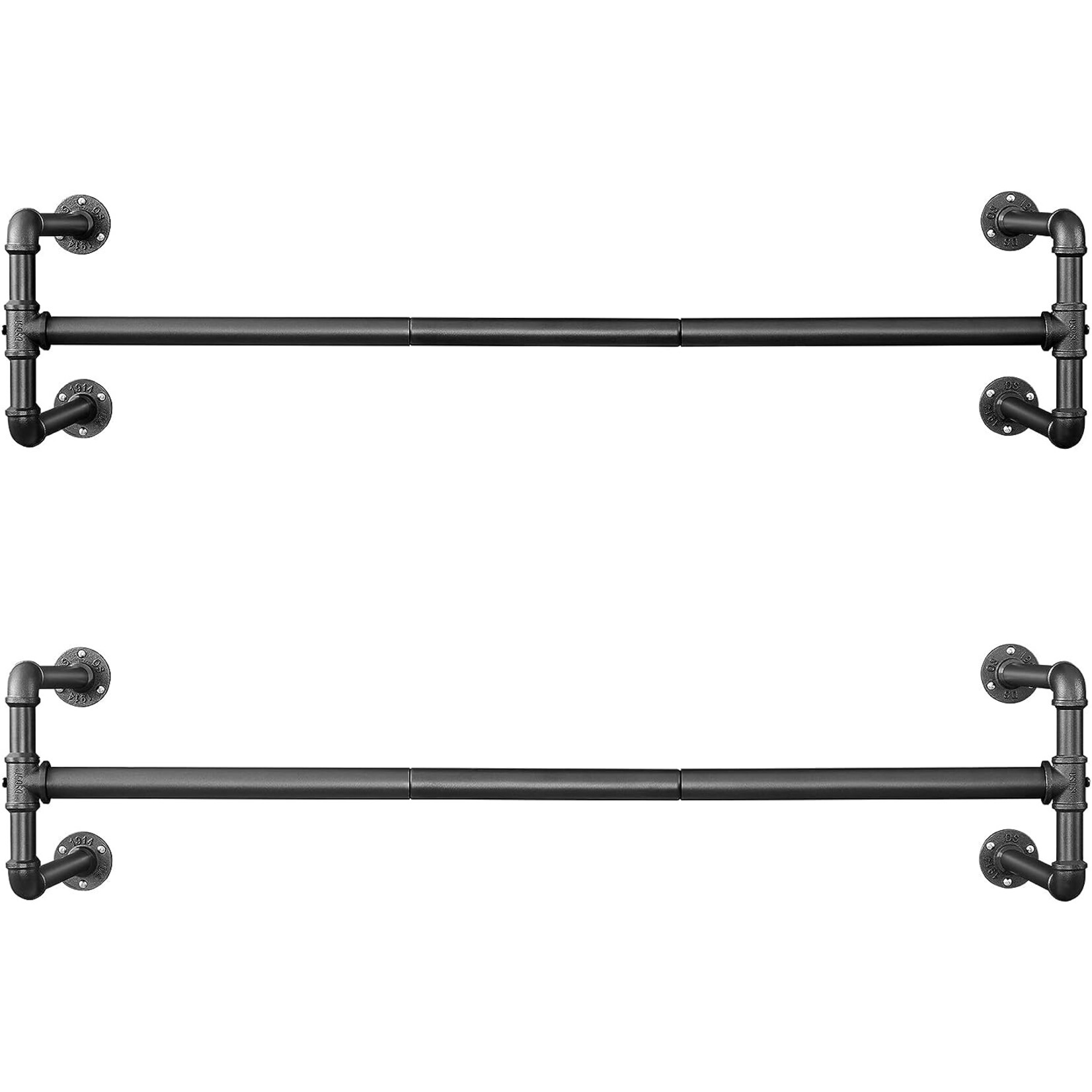 Parya Home - Coat racks - Wall mounted - Coat rack - Set of 2 - Black